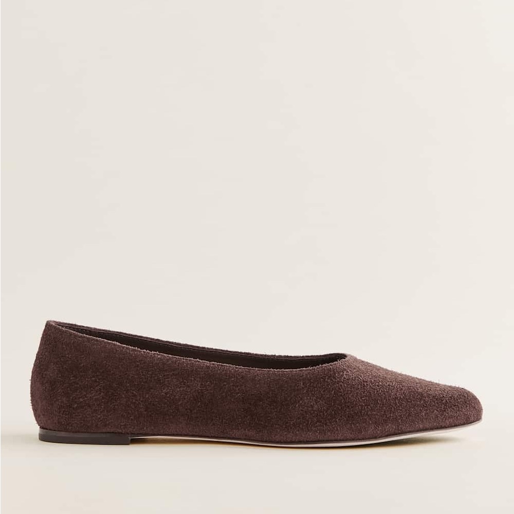 Reformation Maren Ballet Flat - Brown Suede